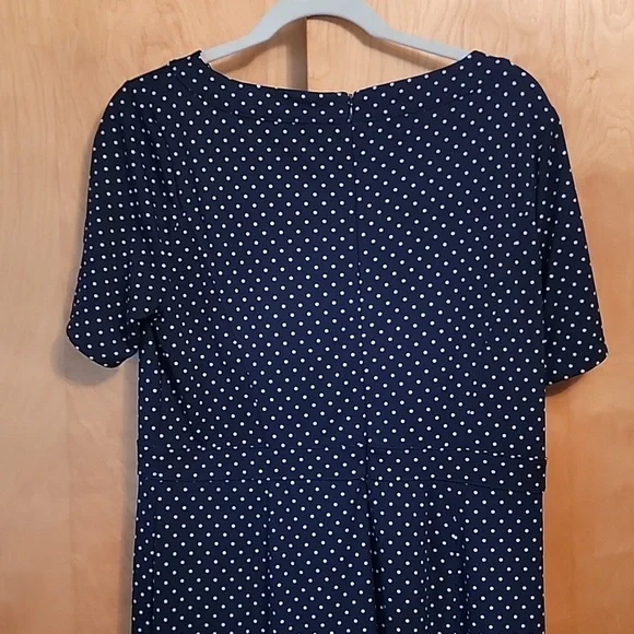 Talbots Blue White Polka Dot Dress - Picture 10 of 12